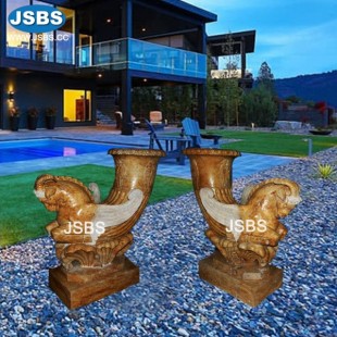 Golden Horse Pair Planter, JS-P117